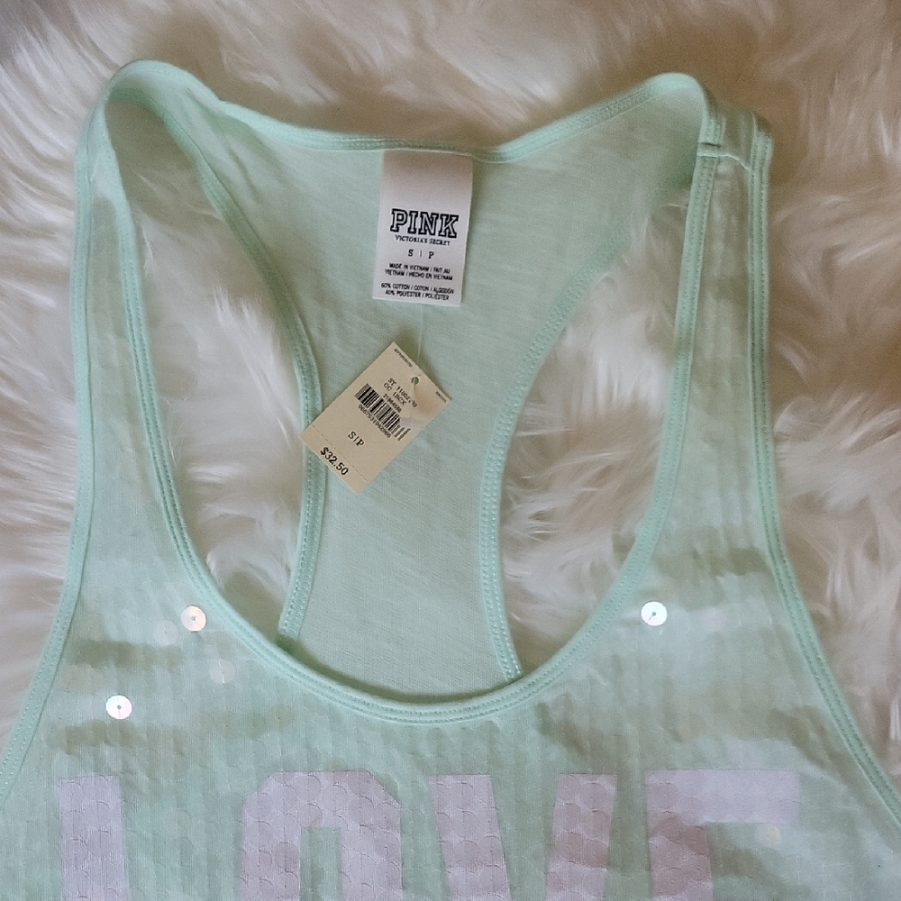 Mint Green Sequin Tank Top
